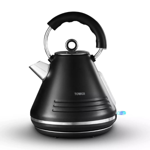 Tower Ash Pyramid Black Chrome 1.7L 3KW Kettle 1