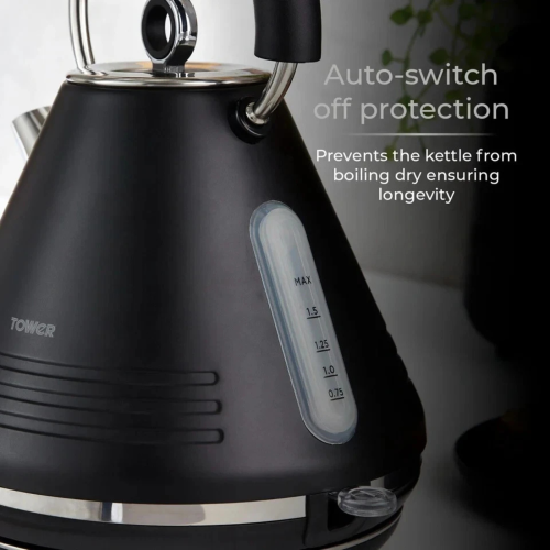 Tower Ash Pyramid Black Chrome 1.7L 3KW Kettle 2