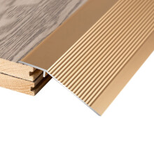 Gold Aluminum Floor Transition Strip for Tile and Carpet Doorway, Durable Threshold Trim with Smooth Height Transition