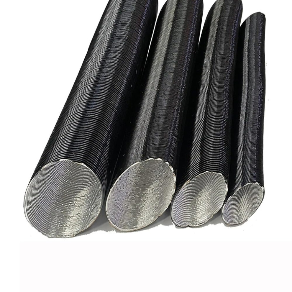 Diesel Air Heater Duct Hose Flexible Aluminum Vent Pipe For Webasto Eberspacher Car Camper 42Mm Black 9330225385462