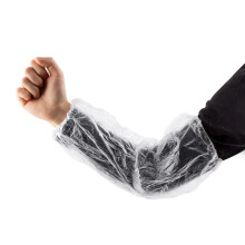 100 Disposable Arm Sleeves, Clear Plastic Waterproof Sleeve Covers for Cleaning, Painting, Food Prep