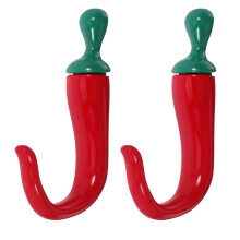 2pcs Chili Pepper Wall Hooks Decorative Metal Kitchen Hooks for Utensils Durable Space Saving Organizer