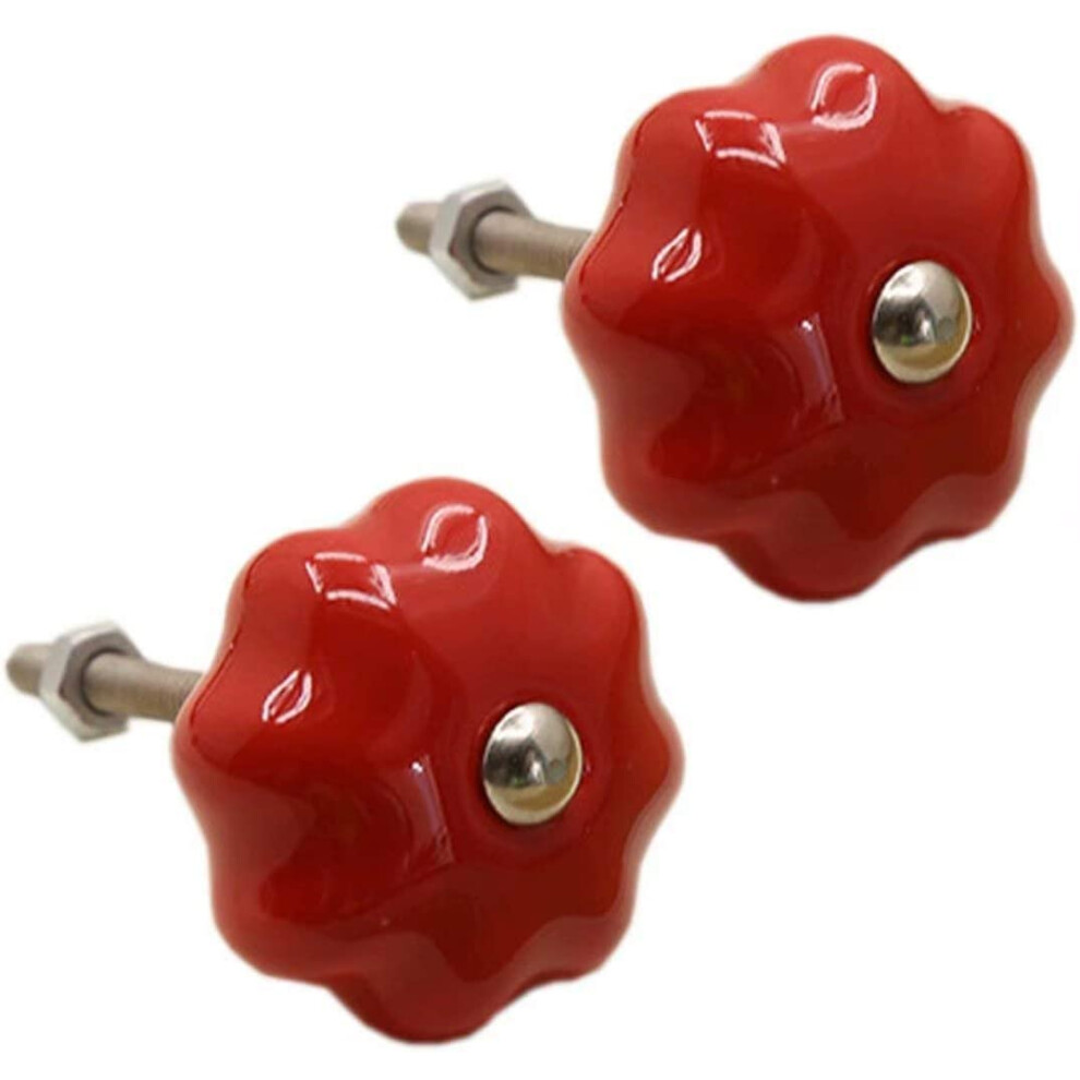Hand Painted Ceramic Cabinet Knobs 2Pcs Vintage Drawer Pulls With Screws For Cupboard Dresser 9073542055365