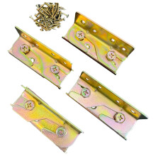 Heavy Duty Bed Rail Brackets and Frame Connectors for Wooden Beds, NoMortise Hardware Kit with Screws