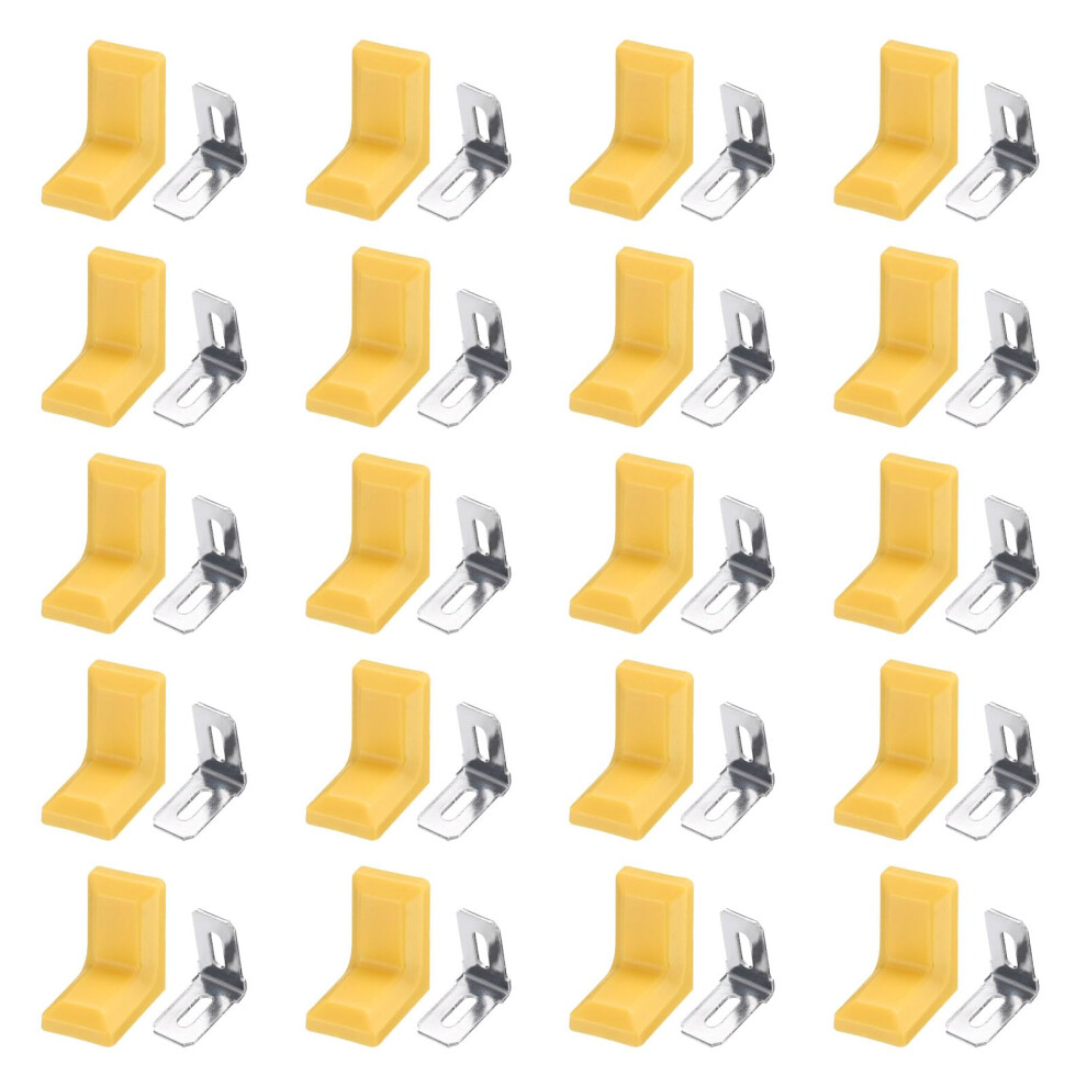 20Pcs Metal Corner Brackets 18X28x28mm L Shape 90 Reinforced RustâResistant Braces With Screws For Furniture Shelf Cabinet Orange 9351714533638