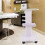 Salon Trolley Cart with Silent Locking Wheels, DoubleLayer Storage and Ergonomic Arc Handle 27.5' H 2