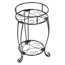 Tall Metal Plant Stand 2 Tier Iron Flower Pot Holder for Indoor Outdoor Balcony Garden Durable Elegant Finish