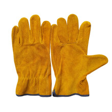 Leather Welding Work Gloves Heat Resistant Cowhide Safety Grip for Construction and Gardening