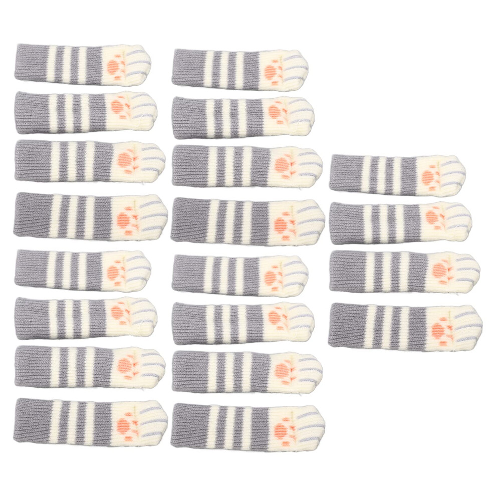 Chair Leg Floor Protectors Cat Paw Style, Knitted Chair Leg Covers For Hardwood Floors, Noise Reduction And Durable Fit 9330225385875