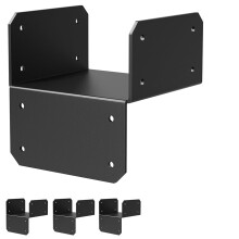 4Pcs 6x6 Post Base Bracket Joist Anchor Connector, Heavy Duty RustResistant Black Steel for Deck and Pergola