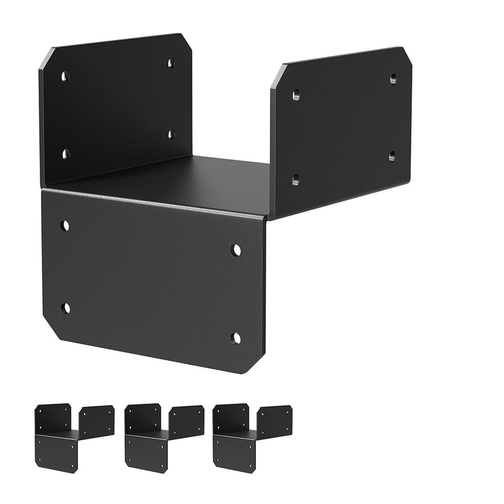 4Pcs 6X6 Post Base Bracket Joist Anchor Connector, Heavy Duty Rustresistant Black Steel For Deck And Pergola 9351714533799