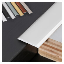 Durable Aluminum Floor Transition Strip for Doorway Seamless Divider, Waterproof Matte Finish, White 3pcs 3ft