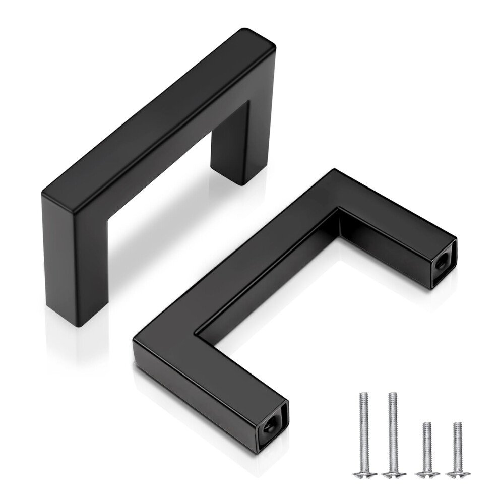 Matte Black Cabinet Handles 64Mm Stainless Steel Drawer Pulls 20 Pack ScratchâResistant Finish 9330225386032