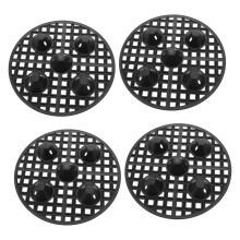 4 Pack PVC Plant Pot Risers for Better Drainage and Airflow, Black LowProfile Support