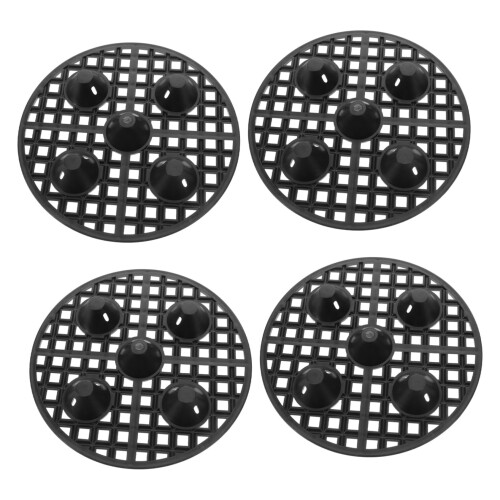 4 Pack PVC Plant Pot Risers for Better Drainage and Airflow, Black LowProfile Support