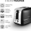 Tower Ash 2 Slice Toaster Black Chrome 7 Heating Levels 5