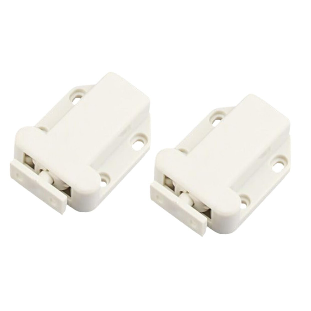 2Pcs Push To Open Cabinet Latch White Self Locking Door Catch For Handleless Furniture Doors 9771547909200