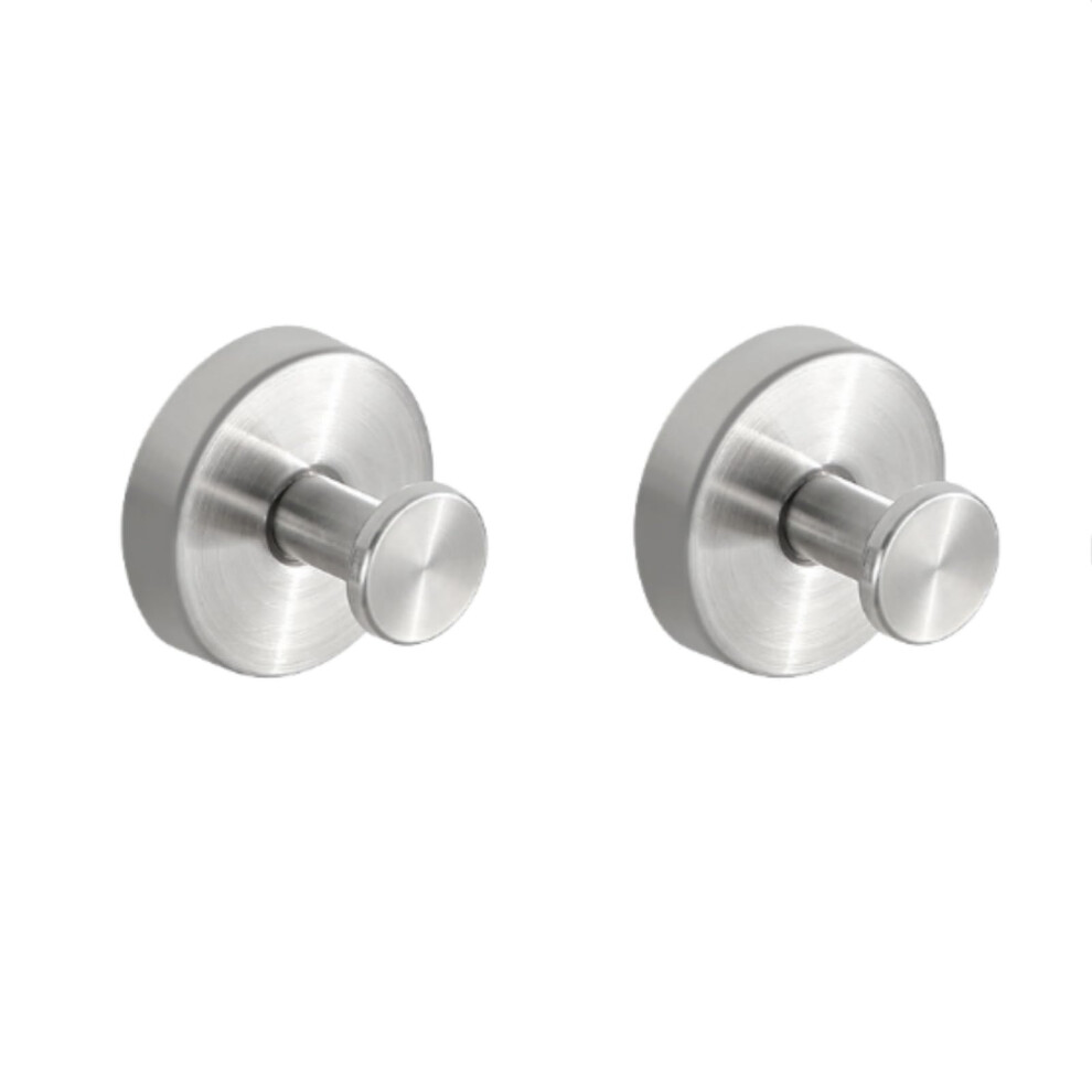 Stainless Steel Suction Cup Hooks NoâDrill Rustproof Bathroom Wall Hooks For Towel Kitchen Glass 2Pcs Silver 9330225386148