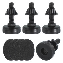 3/8 Inch Adjustable Furniture Leveling Feet with TNut, 4 Set Heavy Duty Leg Levelers for Desk Chairs Tables Sofas, Black