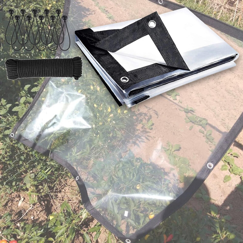 Clear Waterproof Tarpaulin 9X14 Ft Transparent Pvc Tarp With Grommets Uv Resistant Outdoor Cover 9073542055860