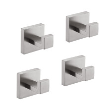 Stainless Steel Towel Hooks Set for Bathroom, Modern Wall Mounted Corrosion‑Resistant 4 Pack