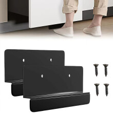 2 Pcs Cabinet Foot Pull Hands Door Opener, HeavyDuty Steel Foot Handle for PullOut Trash Cabinet Drawer, Matte Black