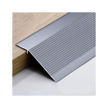 4 in Aluminum Door Threshold Ramp Gray, Wheelchair Friendly Smooth Floor Transition Strip for Doorways