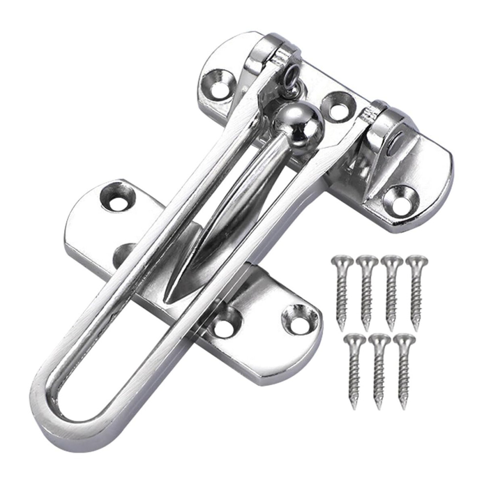 Door Chain Lock For Front Door, Antitheft Zinc Alloy Swing Bar Door Guard Latch, Silver 9330225386315
