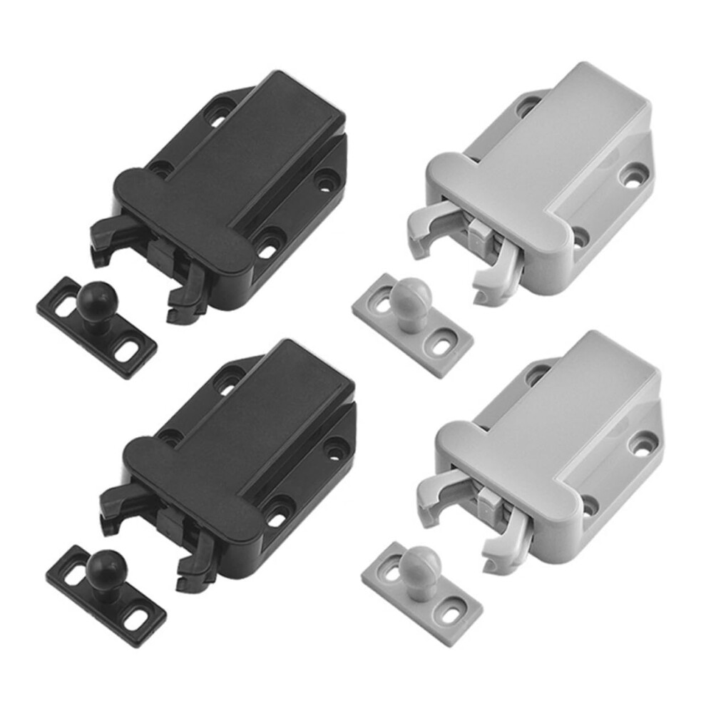 4Pcs Push To Open Cabinet Latch Selflocking Plastic Touch Catch For Kitchen Doors 9330225386445