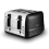 Tower Ash 4 Slice Toaster Black Chrome 7 Browning Level Control 2