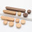 2 Pack Walnut Wood Cabinet Knobs Drawer Pulls, Classic Retro Design, Durable Natural Wood D35mm 3