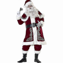 (XXXL) Deluxe Velvet Adults Christmas Costume Cosplay Couple Santa Claus Clothes Fancy Dress Xmas Uniform Suit