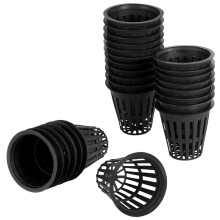 50Pack 2 Inch Hydroponic Net Pots, Slotted Plastic Mesh Cups with Wide Lip Grip for Indoor Outdoor Gardens