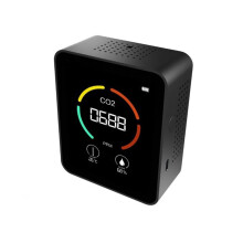 Smart CO2 Monitor with Temperature and Humidity, Bluetooth Air Quality Detector for Home and Office (Black 3 in 1)