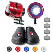 (red) 2pcs Headlights For Croc, Led Croc Headlights For Croc Shoes Ip67 Waterproof Flashlights For Hiking, Waking, Camping Accessories