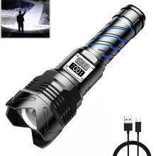 Rechargeable Flashlight 400000 Lumens, Super Bright Waterproof Torch with Zoomable 5 Modes for Camping and Emergency