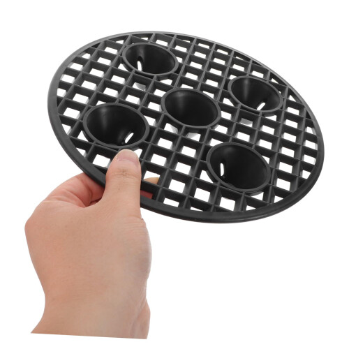 4 Pack PVC Plant Pot Risers for Better Drainage and Airflow, Black LowProfile Support 2