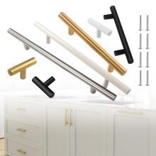 Black Stainless Steel Cabinet Pulls 4 Inch, Modern Matte Black Drawer Handles, Rust Resistant, Easy Install