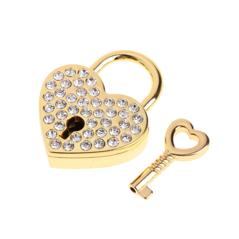 Small Padlock With Vintage Heart Design, Compact Keyed Security For Travel Suitcase And Luggage 9073542056737