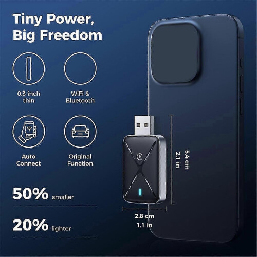 (For Android) Wireless CarPlay Adapter Mini CarPlay Dongle Adapter, Convert Wired to Wireless Carplay Adapter 2