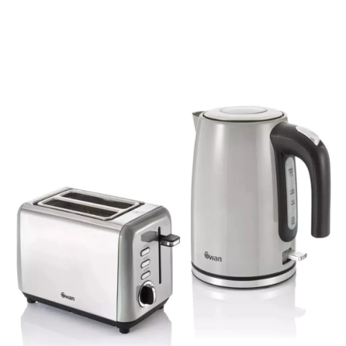Swan Swan Townhouse Grey Kettle & 2 Slice Toaster Set 1