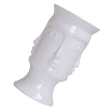White Ceramic Vase for Home Decor, Minimalist Modern Design, Small Flower Pot for Living Room
