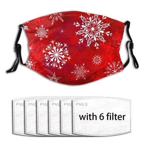Reusable Face Mask with Christmas Snowflake Pattern, Adjustable Unisex Washable Breathable Design 1