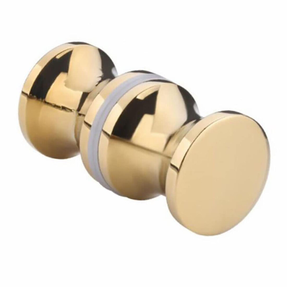Aluminum Alloy Shower Door Handle Set With Ergonomic Arc Grip, Rustproof Double Sided Gold Pull For Glass Bathroom Doors 9771547910374