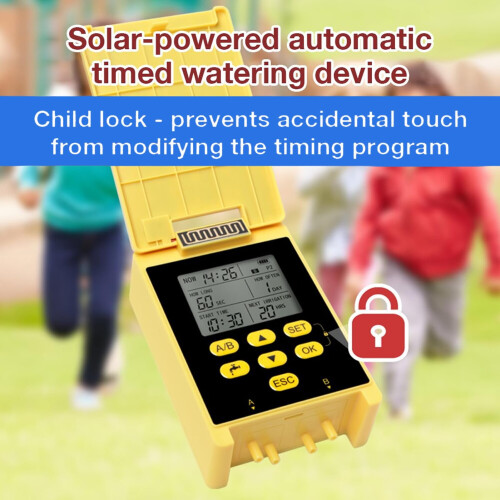 Solar Drip Irrigation System with Dual Pump Control, Smart Rain Sensing Automatic Plant Watering Kit for Garden 1