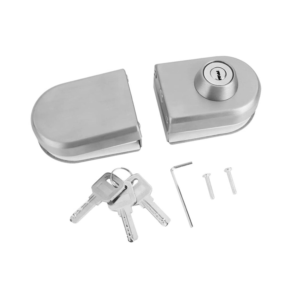 12Mm Stainless Steel Glass Door Lock With Keys, Durable Bright Finish For Frameless Tempered Glass 9351714535564