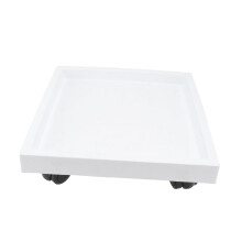 Plant Caddy with Wheels 29x29cm Resin Tray, Waterproof Raised Rim Base for Indoor Outdoor Flowerpot Use