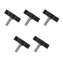 5 Pcs 1/4' Aluminum T Handle Thumb Screws, Ergonomic Grip, Quick Hand Fastening for Equipment