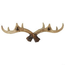 Vintage Resin Deer Antler Wall Hook, Rustic Coat Hanger with Durable Design, Light Color 28x9.5cm