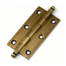 Antique Brass Cabinet Hinges 2.5 Inch, Durable Copper Construction, Brushed Bronze Finish, 5 Pack